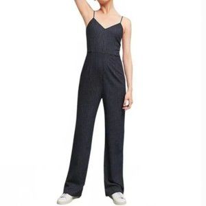 Anthropologie Pinstriped Jumpsuit in Navy Size 4 NWOT